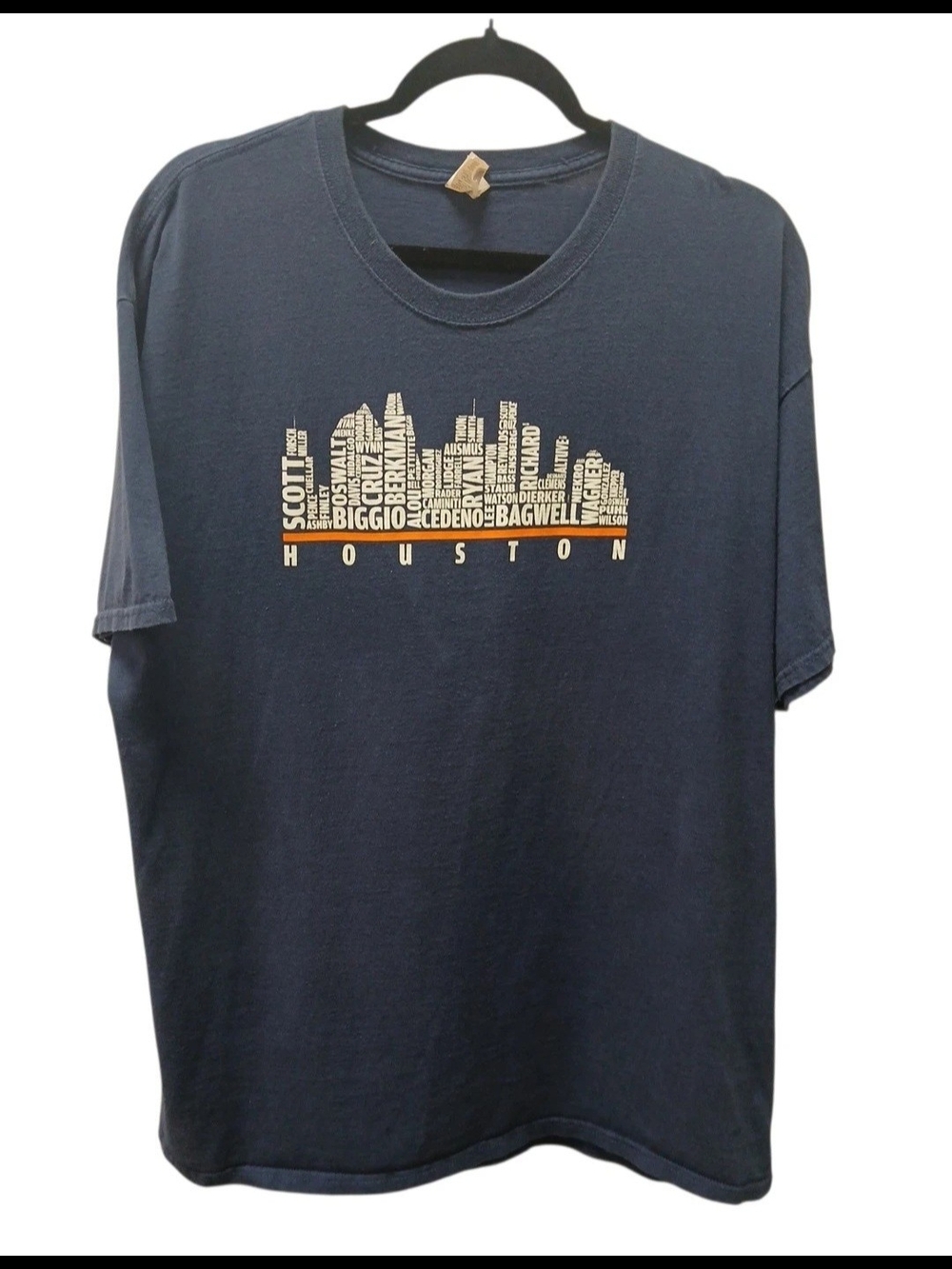 Houston Astros 90s Vintage Skyline Navy T-Shirt Biggio Bagwell MLB #110